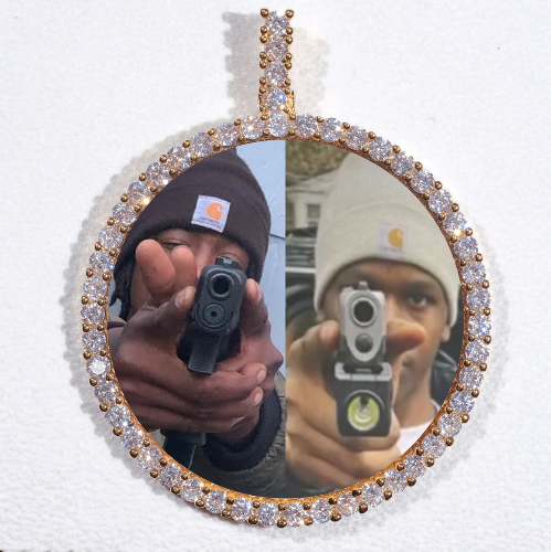 LARGE 3D CIRCLE CUSTOM PICTURE PENDANT