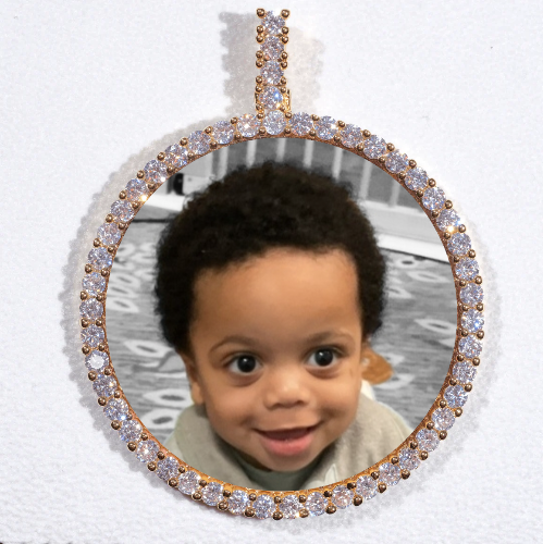 LARGE 3D CIRCLE CUSTOM PICTURE PENDANT