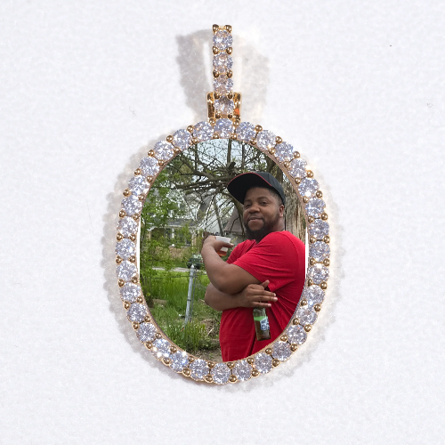 3D Oval Custom Picture Pendant