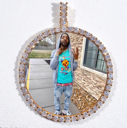 LARGE 3D CIRCLE CUSTOM PICTURE PENDANT