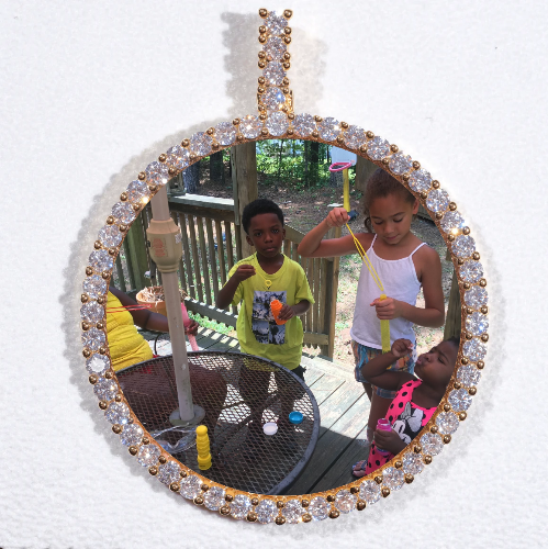 LARGE 3D CIRCLE CUSTOM PICTURE PENDANT