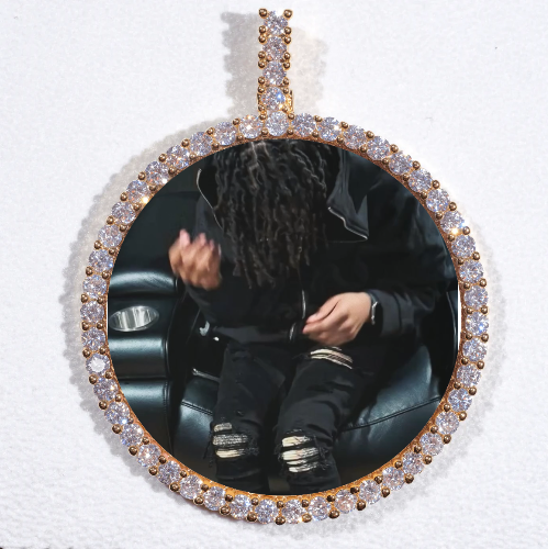 LARGE 3D CIRCLE CUSTOM PICTURE PENDANT