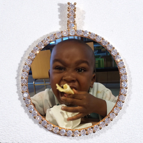LARGE 3D CIRCLE CUSTOM PICTURE PENDANT