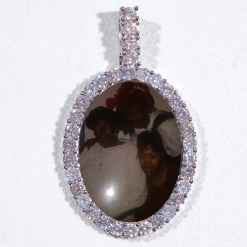 Large 3D Oval Custom Picture Pendant