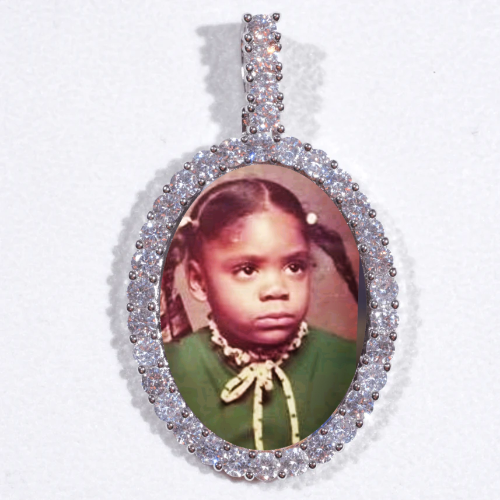 Large 3D Oval Custom Picture Pendant