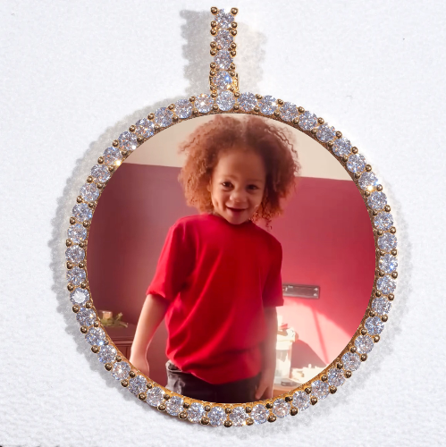 LARGE 3D CIRCLE CUSTOM PICTURE PENDANT