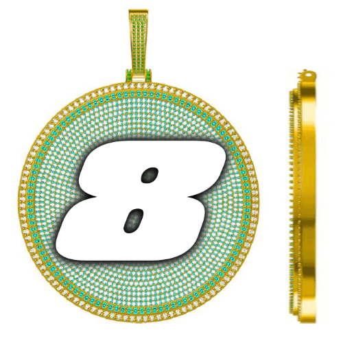 CUSTOM LETTER NECKLACE 3D BIG DISC