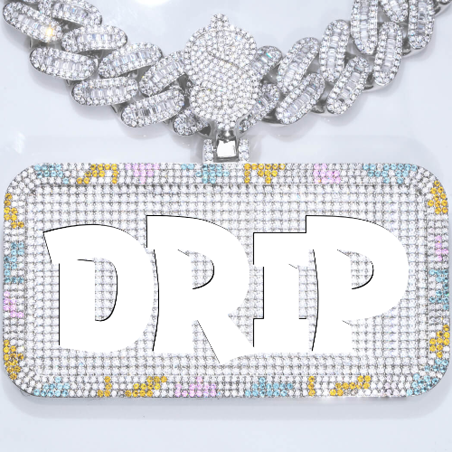 CUSTOM LETTER NECKLACE 3D COLORFUL SQUARE