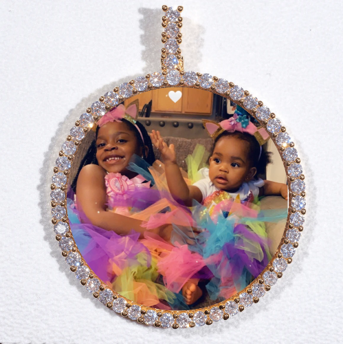 LARGE 3D CIRCLE CUSTOM PICTURE PENDANT