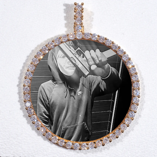 LARGE 3D CIRCLE CUSTOM PICTURE PENDANT
