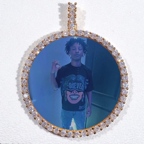 LARGE 3D CIRCLE CUSTOM PICTURE PENDANT