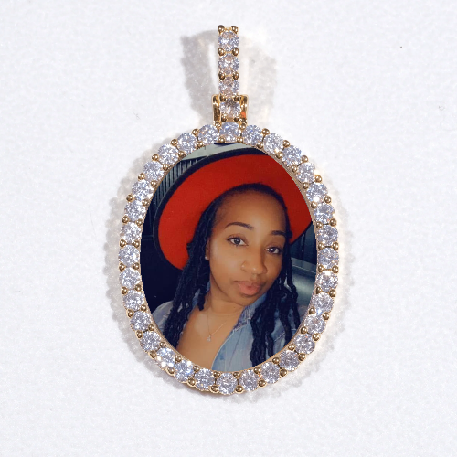 3D Oval Custom Picture Pendant