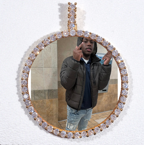 LARGE 3D CIRCLE CUSTOM PICTURE PENDANT