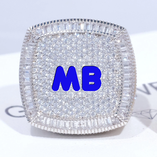 CUSTOM LETTER 3D ICED RING