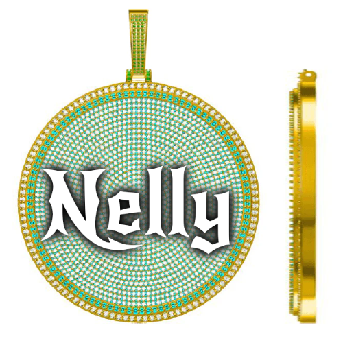 CUSTOM LETTER NECKLACE 3D BIG DISC