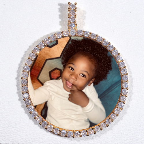 LARGE 3D CIRCLE CUSTOM PICTURE PENDANT