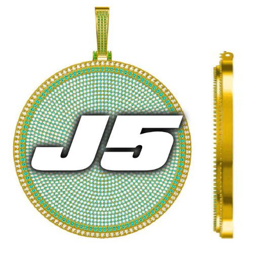CUSTOM LETTER NECKLACE 3D BIG DISC