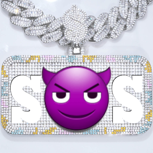 CUSTOM LETTER NECKLACE 3D COLORFUL SQUARE