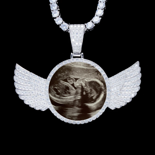 925S & VVS Moissanite 3D Wing Custom Picture Pendant