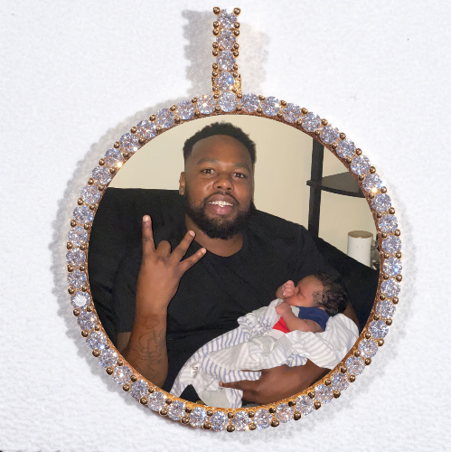 LARGE 3D CIRCLE CUSTOM PICTURE PENDANT