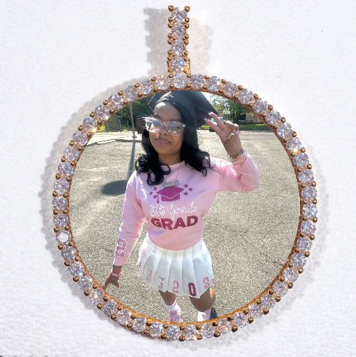 LARGE 3D CIRCLE CUSTOM PICTURE PENDANT