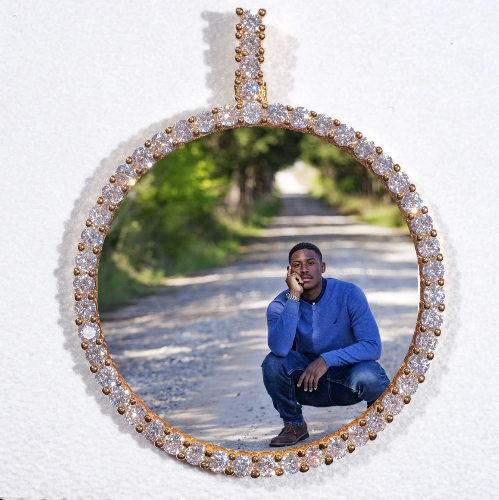 LARGE 3D CIRCLE CUSTOM PICTURE PENDANT