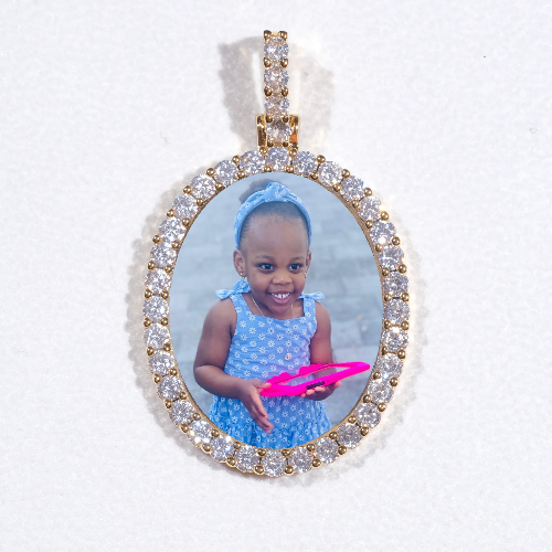 3D Oval Custom Picture Pendant