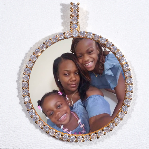 LARGE 3D CIRCLE CUSTOM PICTURE PENDANT