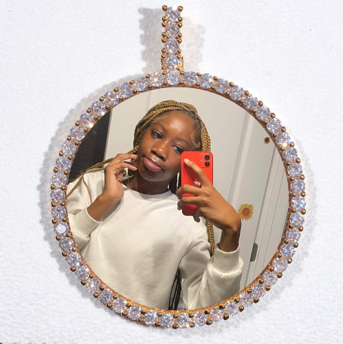 LARGE 3D CIRCLE CUSTOM PICTURE PENDANT