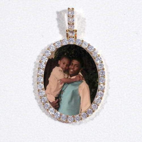 3D Oval Custom Picture Pendant