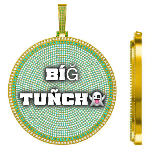 CUSTOM LETTER NECKLACE 3D BIG DISC