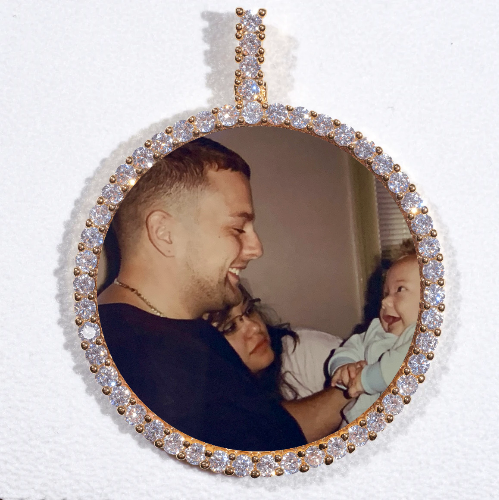 LARGE 3D CIRCLE CUSTOM PICTURE PENDANT