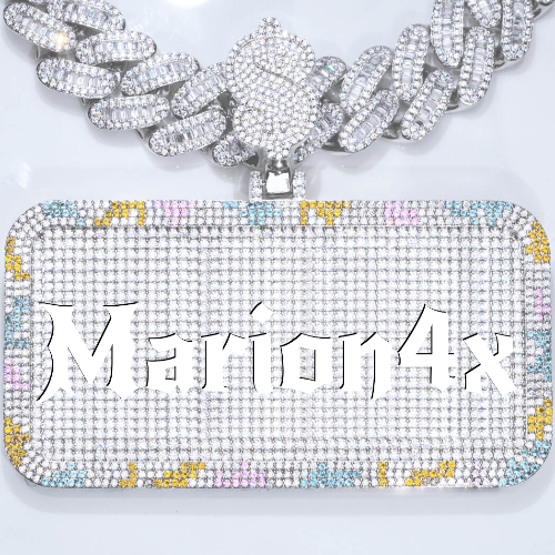 CUSTOM LETTER NECKLACE 3D COLORFUL SQUARE
