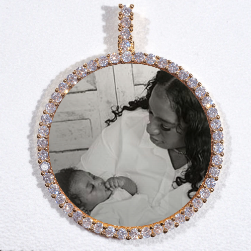 LARGE 3D CIRCLE CUSTOM PICTURE PENDANT