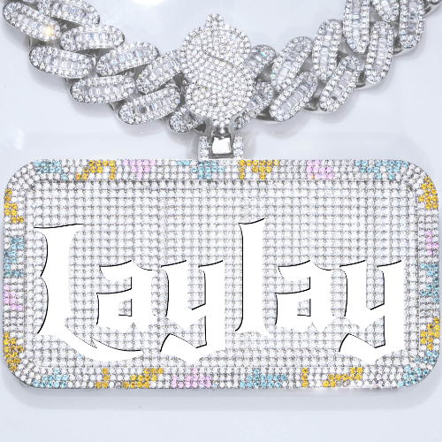 CUSTOM LETTER NECKLACE 3D COLORFUL SQUARE