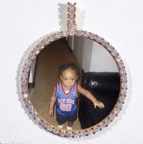 LARGE 3D CIRCLE CUSTOM PICTURE PENDANT