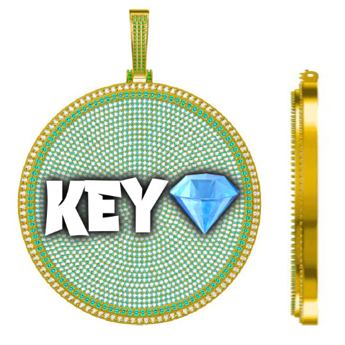 CUSTOM LETTER NECKLACE 3D BIG DISC