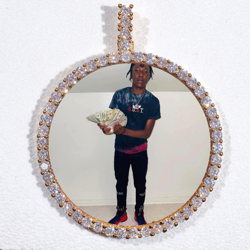 LARGE 3D CIRCLE CUSTOM PICTURE PENDANT