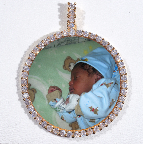 LARGE 3D CIRCLE CUSTOM PICTURE PENDANT