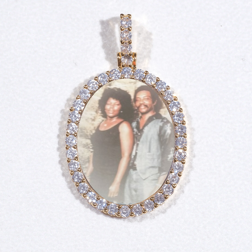 3D Oval Custom Picture Pendant