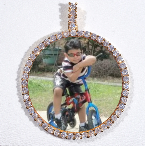 LARGE 3D CIRCLE CUSTOM PICTURE PENDANT