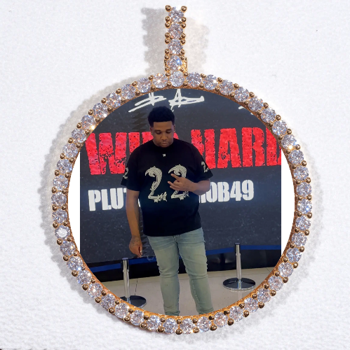 LARGE 3D CIRCLE CUSTOM PICTURE PENDANT