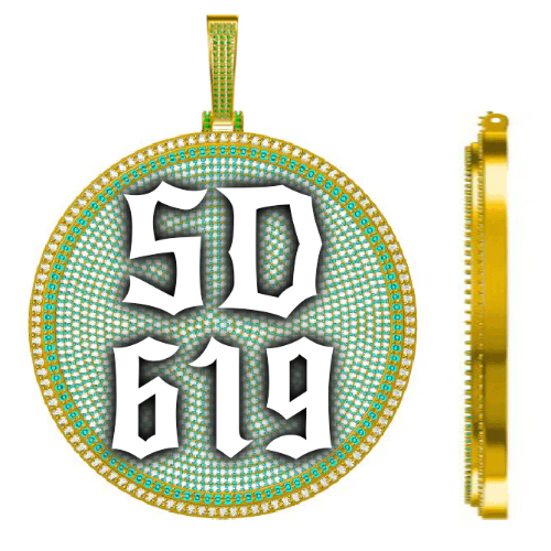 CUSTOM LETTER NECKLACE 3D BIG DISC