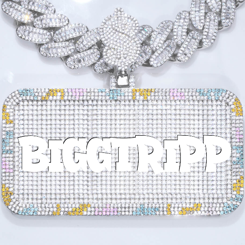 CUSTOM LETTER NECKLACE 3D COLORFUL SQUARE