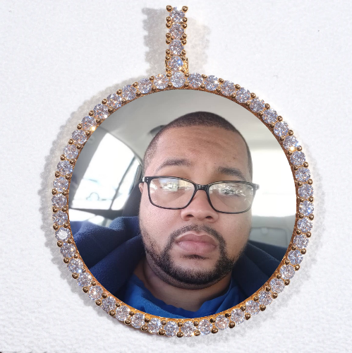 LARGE 3D CIRCLE CUSTOM PICTURE PENDANT