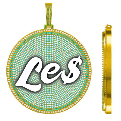 CUSTOM LETTER NECKLACE 3D BIG DISC