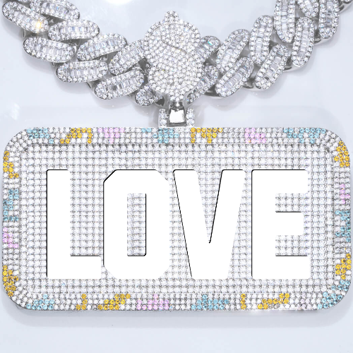 CUSTOM LETTER NECKLACE 3D COLORFUL SQUARE