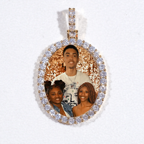 3D Oval Custom Picture Pendant