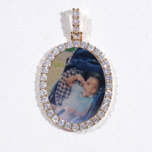3D Oval Custom Picture Pendant