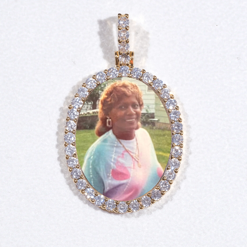 3D Oval Custom Picture Pendant